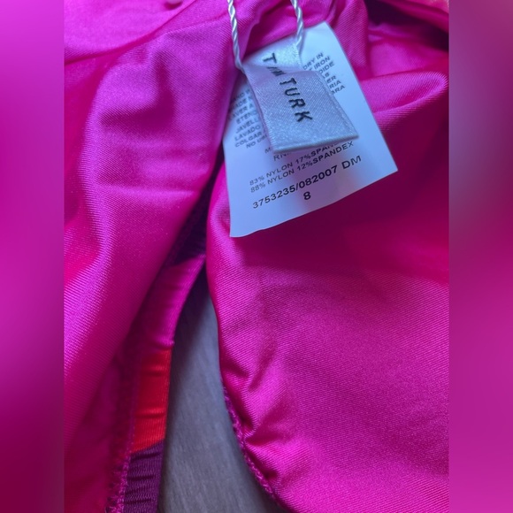 Trina Turk Bandeau Fan Faire Bikini Top Size 8 Ruffle Multicolor Strapless NWT - Picture 7 of 7